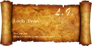 Loch Iván névjegykártya